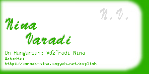 nina varadi business card